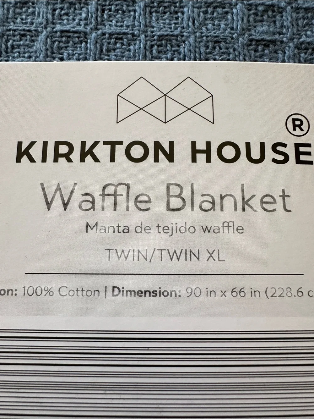 Kirkton House Blue Waffle Cotton Blanket